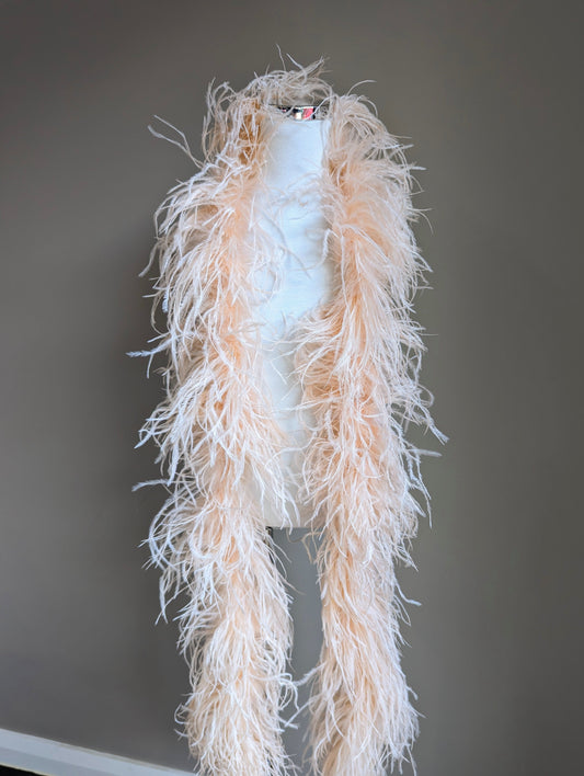 Ostrich Feather Boa 6ply - Champagne - Dazzle Me Dancewear