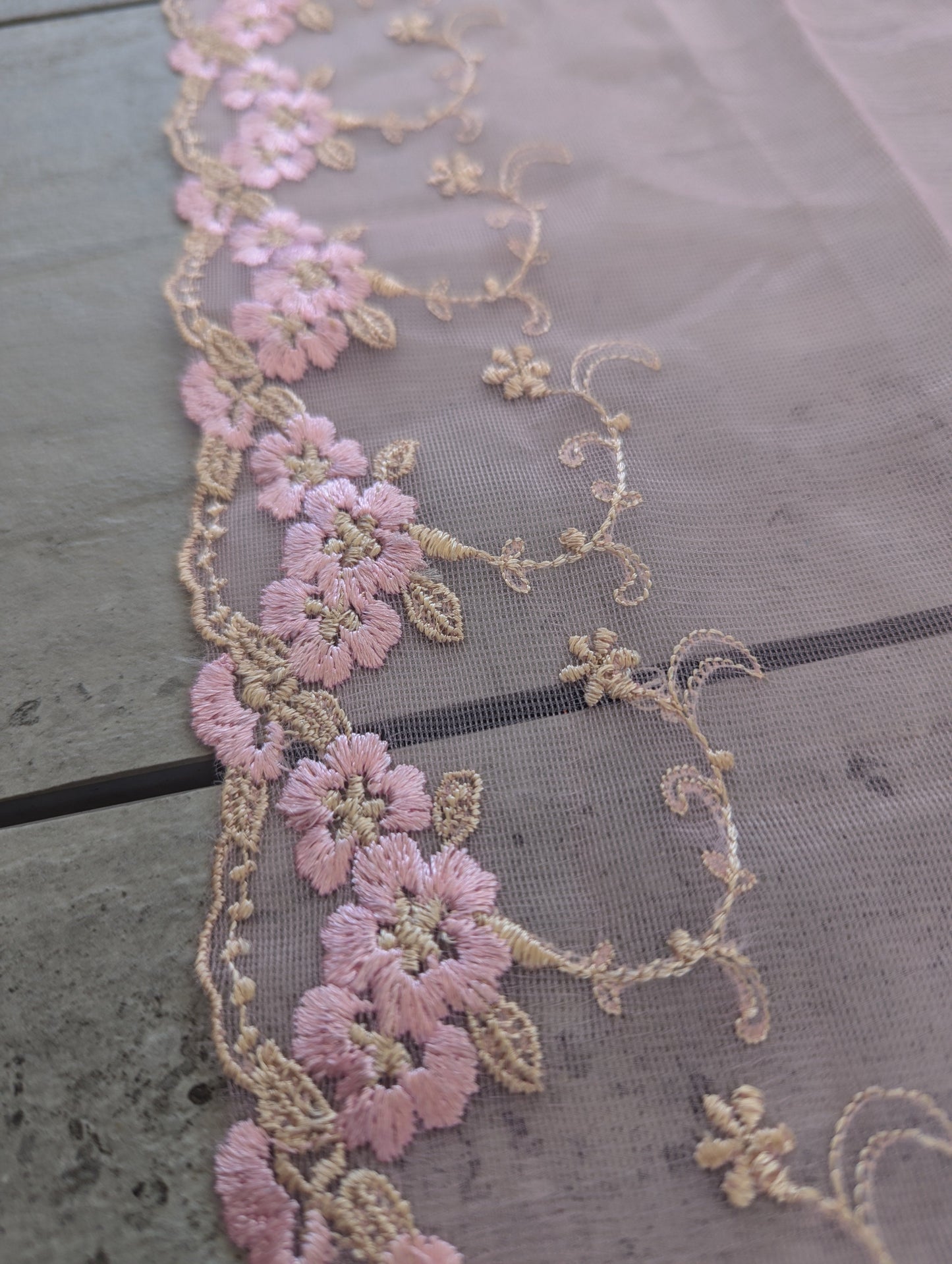 Pink Border Embroidered Trim - Lot - Dazzle Me Dancewear