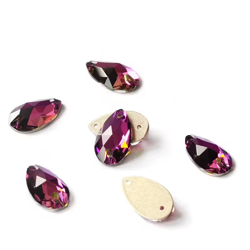 Premium Ultra Glass Amethyst Teardrops - Dazzle Me Dancewear