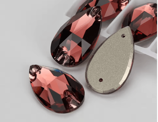 Premium Ultra Glass Burgundy Teardrops - Dazzle Me Dancewear