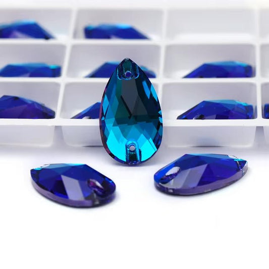 Premium Ultra Glass Capri Blue Tear Drops - Dazzle Me Dancewear