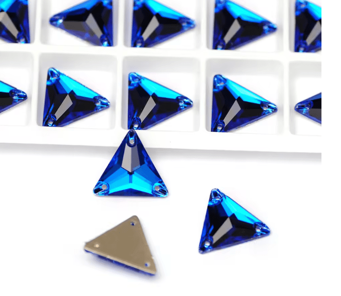 Premium Ultra Glass Capri Blue Triangles - Dazzle Me Dancewear