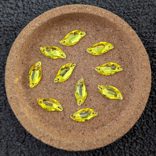 Premium Ultra Glass Citrine Leaf Rhinestones & Flatbacks