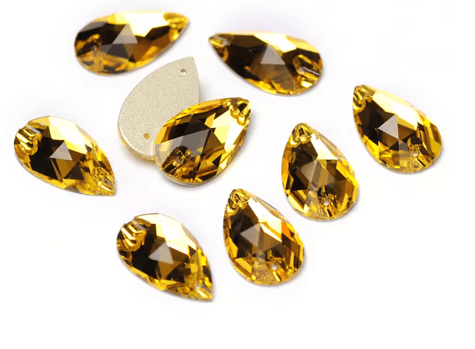 Premium Ultra Glass Citrine Teardrop - Dazzle Me Dancewear