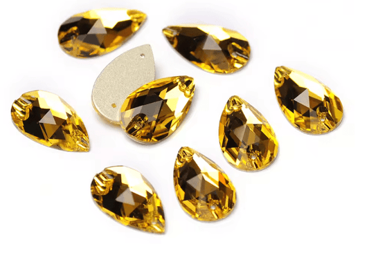 Premium Ultra Glass Citrine Teardrop - Dazzle Me Dancewear