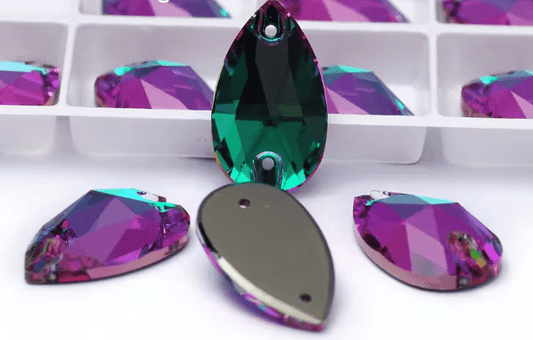 Premium Ultra Glass Emerald Vitrail Tear Drop Rhinestones & Flatbacks