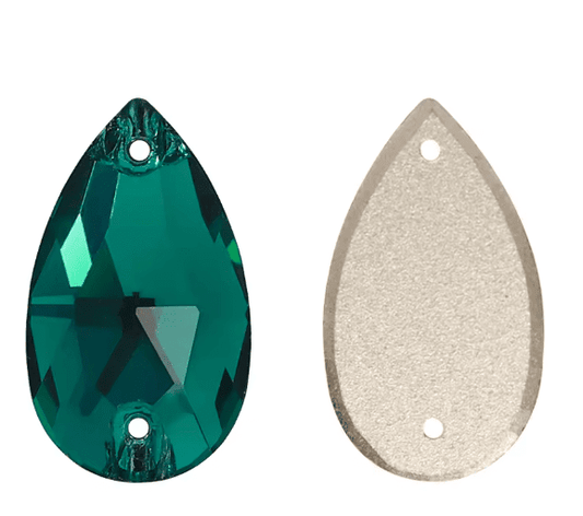Premium Ultra Glass Emerald Teardrops Rhinestones & Flatbacks