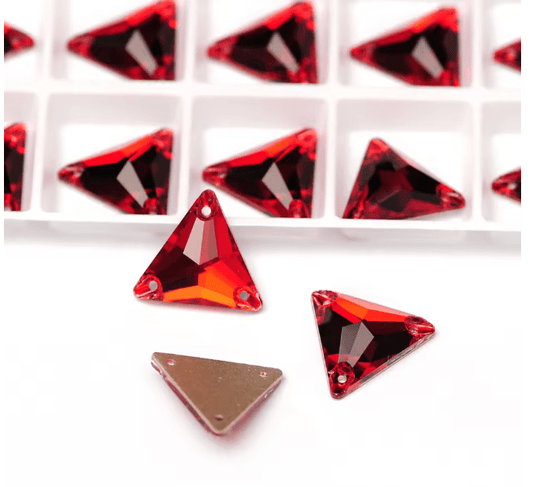 Premium Ultra Glass Light Siam Triangles Rhinestones & Flatbacks