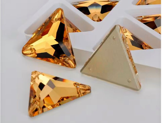 Premium Ultra Glass Light Smoke Topaz Triangles - Dazzle Me Dancewear