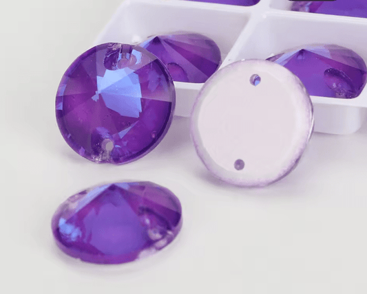 Premium Ultra Glass Mocha Violet Rivoli Rhinestones & Flatbacks