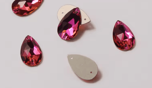 Premium Ultra Glass Pink Sunset Teardrop Rhinestones & Flatbacks
