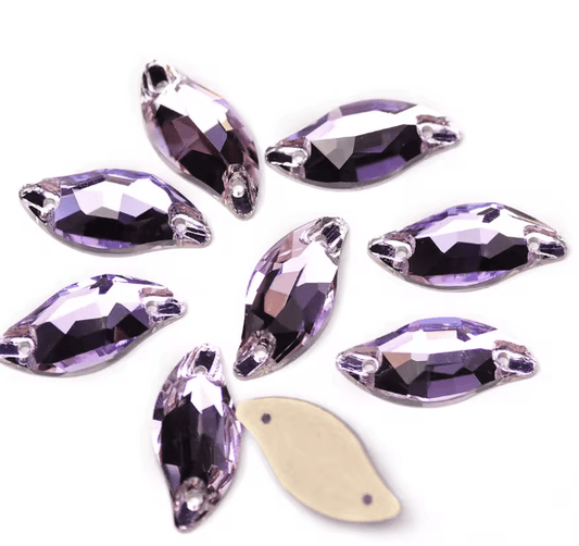 Premium Ultra Glass Violet Leaf Rhinestones & Flatbacks