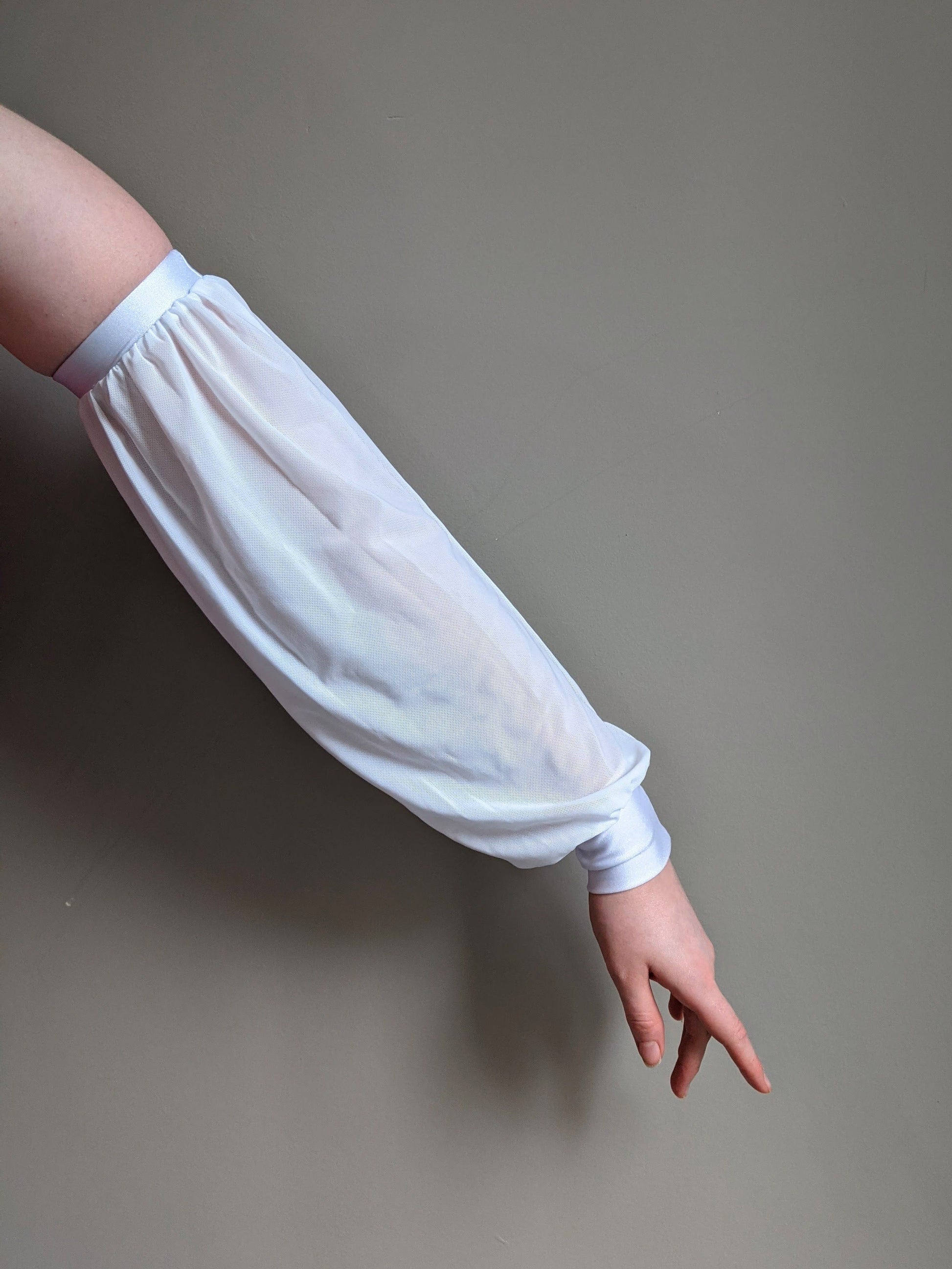 Puff Arm Sleeves - White - Dazzle Me Dancewear