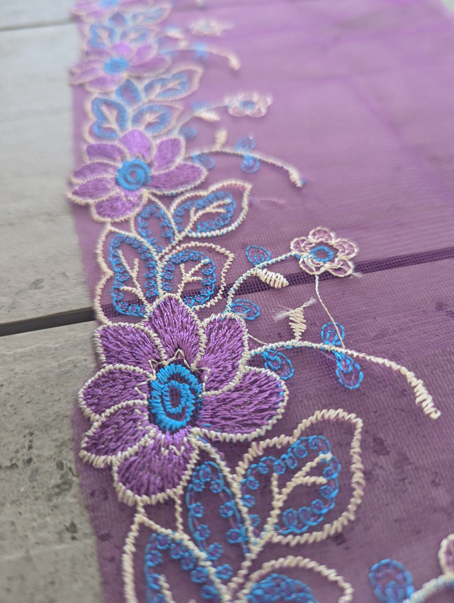 Purple Border Embroidered Trim - Lot - Dazzle Me Dancewear