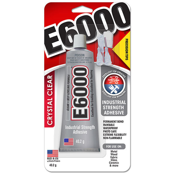 E6000 Glue - Medium 40.2g + Precision Tips Rhinestones & Flatbacks