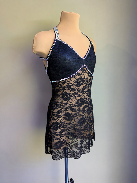 Black Silhouette 2.0 Slip Dress Briefs Not Included - Barely There Dazzling by DMDC 