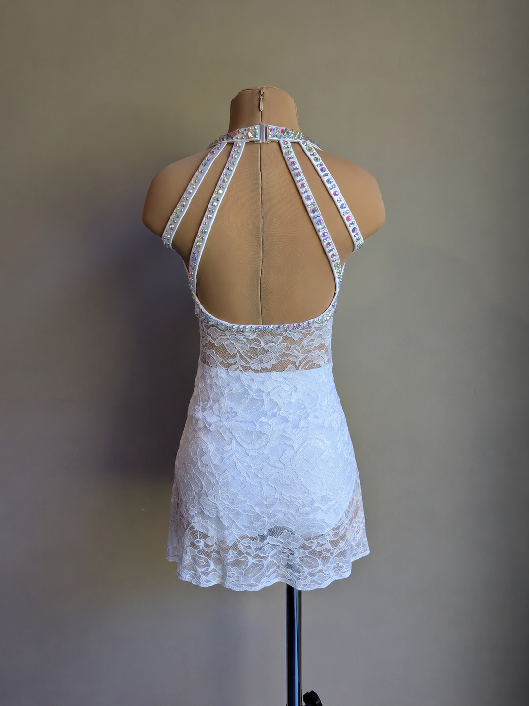 White Silhouette 2.0 Slip Dress - Barely There Dazzling by DMDC 