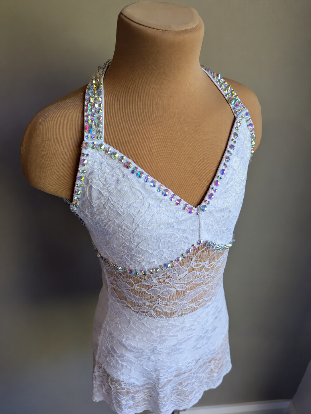 White Silhouette 2.0 Slip Dress - Barely There Dazzling by DMDC 