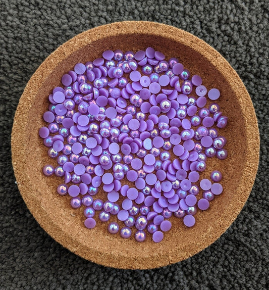 AB Bluish Violet Flatback Pearls Rhinestones & Flatbacks