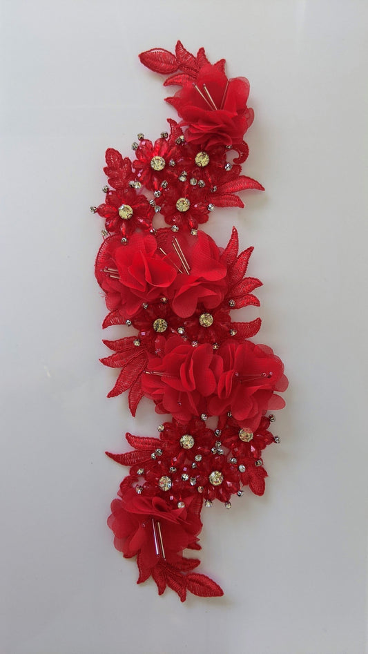 Lily Beaded Lace Appliqué 