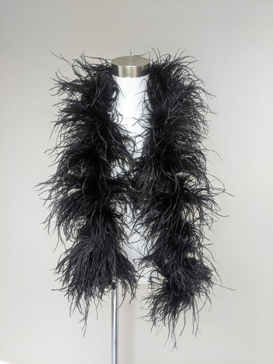 Ostrich Feather Boa 6ply - Black - Dazzle Me Dancewear