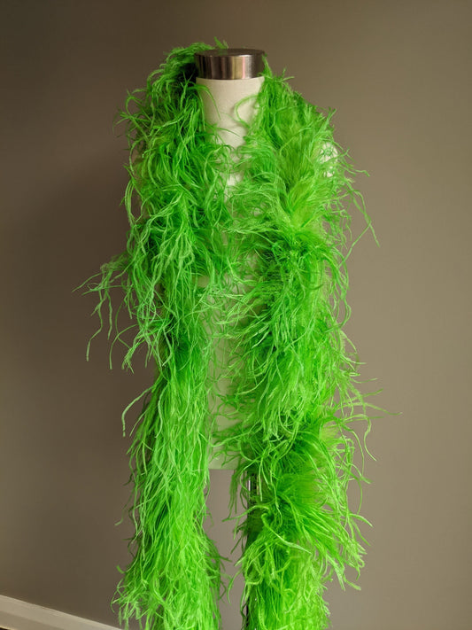 Ostrich Feather Boa 6ply - Green - Dazzle Me Dancewear