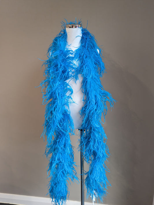 Ostrich Feather Boa 6ply - Lake Blue - Dazzle Me Dancewear