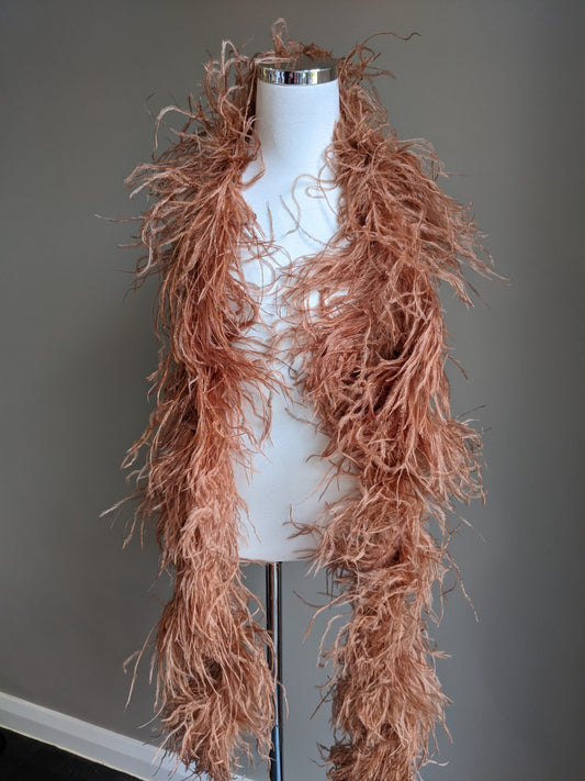 Ostrich Feather Boa 6ply - Light Brown - Dazzle Me Dancewear