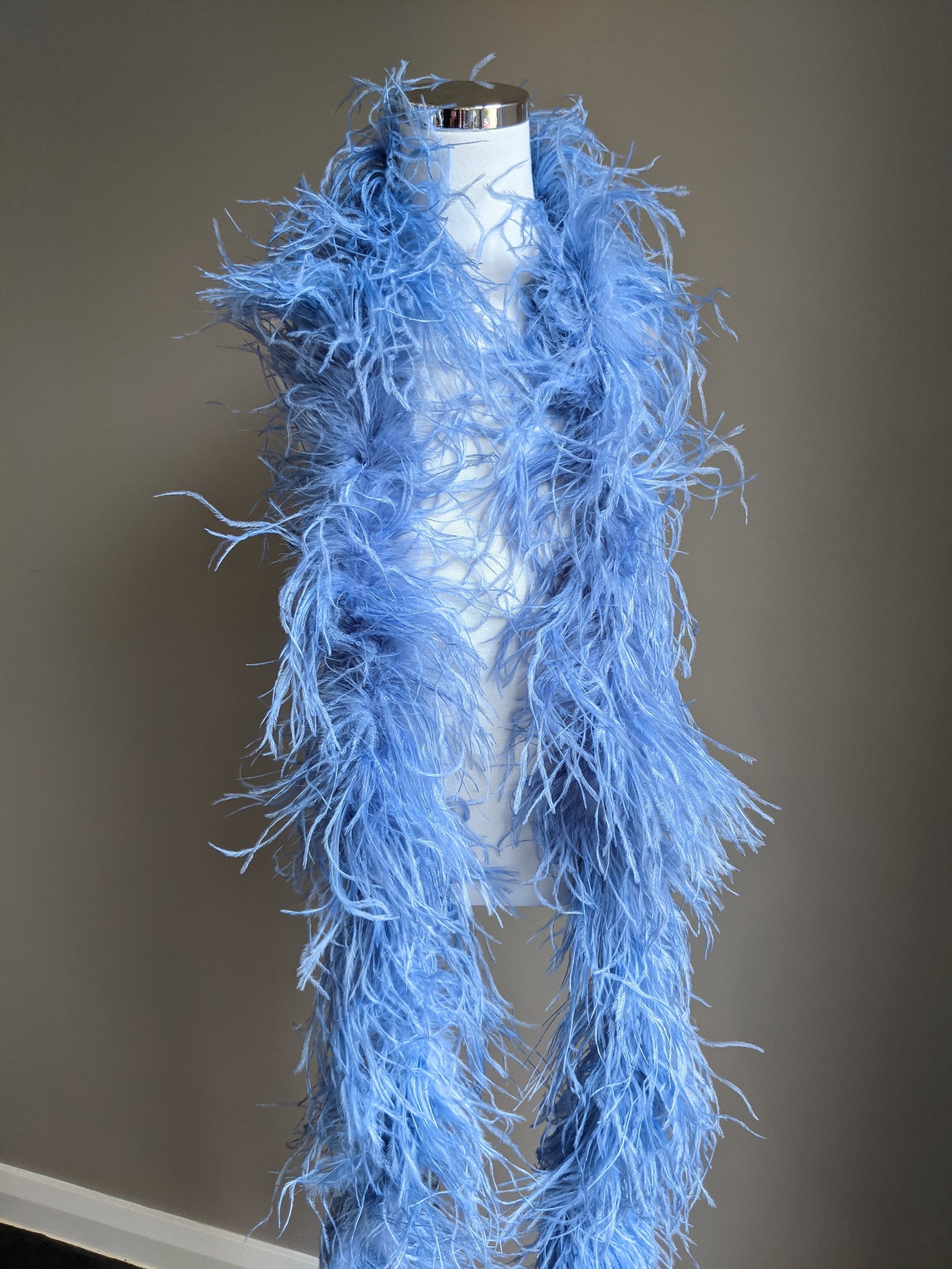Ostrich Feather Boa 6ply - Powder Blue - Dazzle Me Dancewear