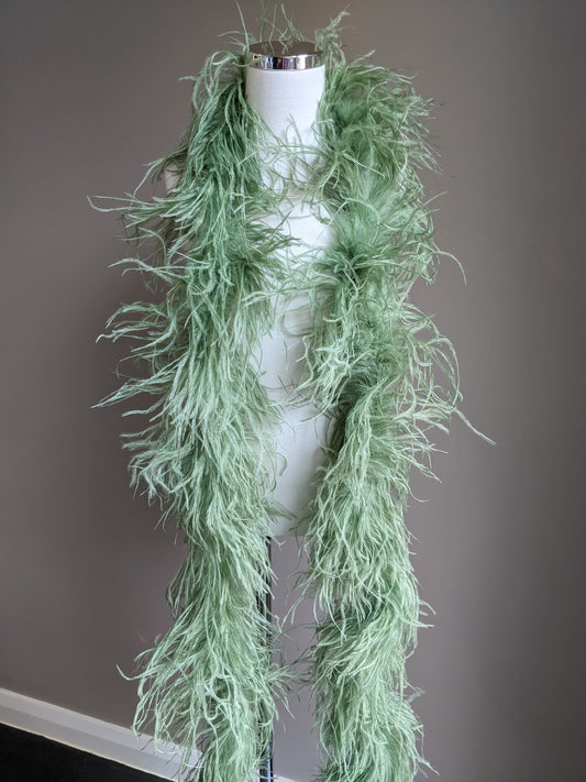 Ostrich Feather Boa 6ply - Seaweed - Dazzle Me Dancewear