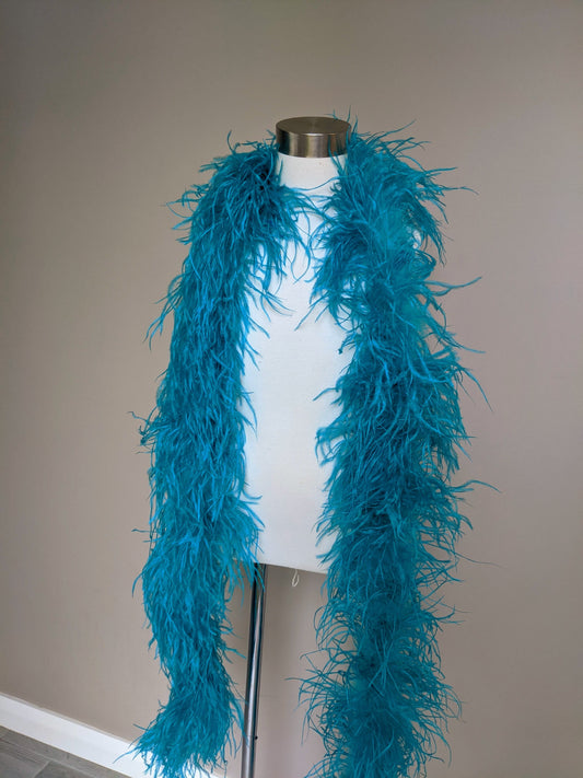 Ostrich Feather Boa 6ply - Turquoise - Dazzle Me Dancewear