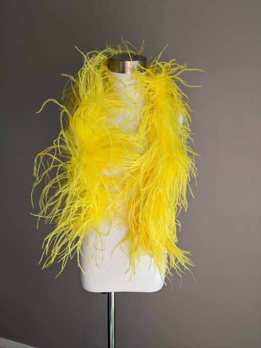 Ostrich Feather Boa 6ply - Yellow - Dazzle Me Dancewear