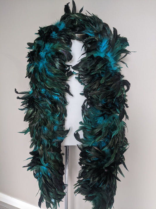 Rooster Feather Boa - Teal - Dazzle Me Dancewear